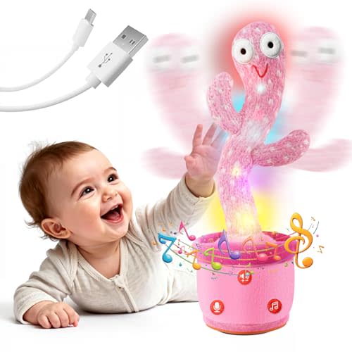 Rechargeable Dancing Talking Cactus Toy, Sensory Toys for Girls 18M+ | Girl Toys, Adjustable Volume, Mimicking, Recording & Singing, Interactive Gifts for Girl & Boy