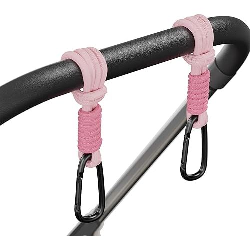 Baby Stroller Hooks, Stroller Clips and Hooks for Diaper Bag, Mommy Bag Hook for Stroller Heavy Duty, Universal Stroller Hanger and Strap, Stroller Accessories for Mom