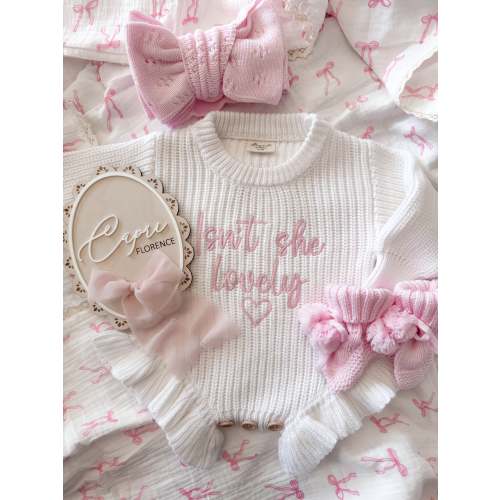 Isn’t she lovely birth announcement romper