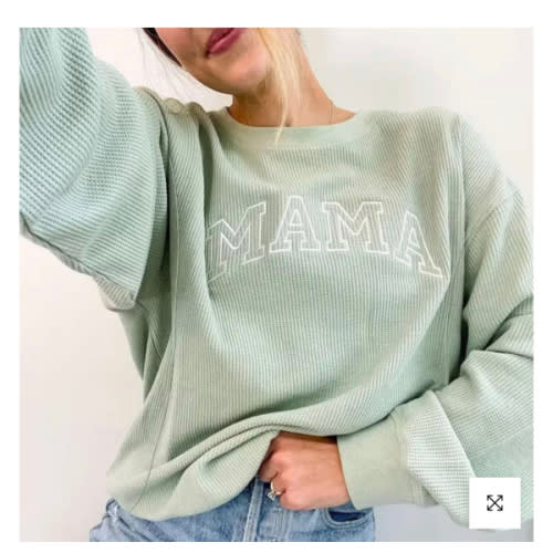 Waffle Knit Mama With Zippers Breastfeeding Sweatshirt