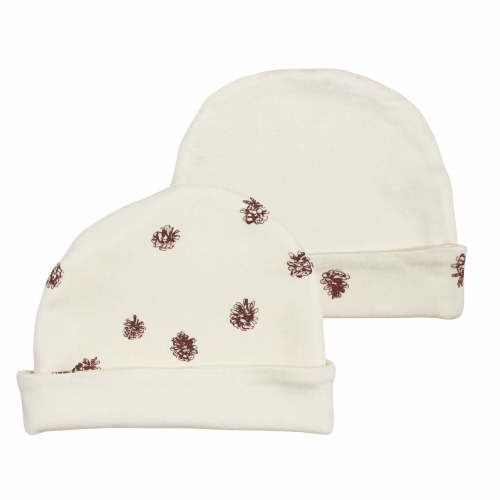 Organic Reversible Beanie in Buttercream Pinecone – L'ovedbaby