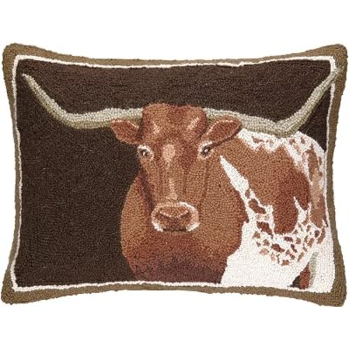 Peking Handicraft Longhorn Hook Pillow, 16 by 22-Inch, Multicolor