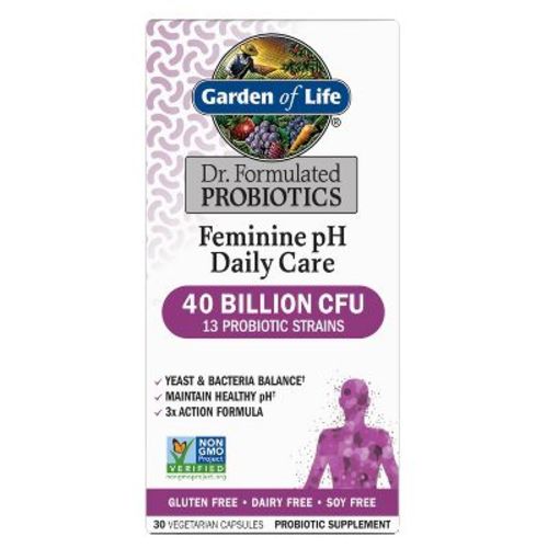 Garden of Life Feminine pH Probiotic Capsules - 30ct: 40 Billion CFU, Non-GMO, Gluten-Free, Probiotic & Prebiotic Blend