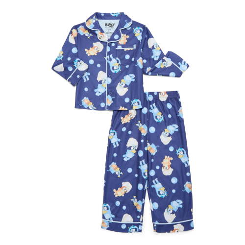 Bluey Toddler Boys or Girls Long Sleeve Top and Pants Pajama Coat Set, 2-Piece, Sizes 2T-5T