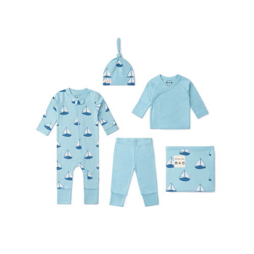M+A by Monica + Andy Organic Cotton 5-Piece Gift Box Set, Sizes Newborn - 3-6 months