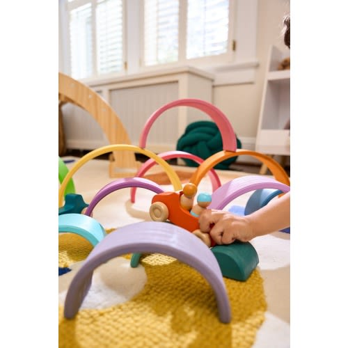 Wooden Rainbow Stacker Blocks