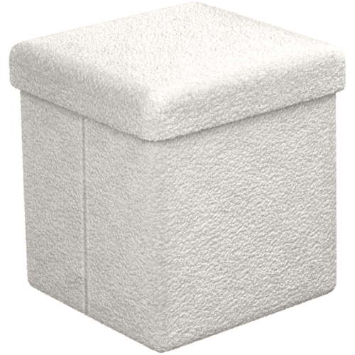 Sorbus Teddy Storage Ottoman - Soft Sherpa Tufted Footstool
