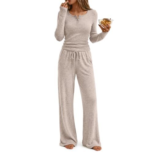 Trendy Queen Womens 2 Piece Outfits 2026 Fall Fashion Matching Lounge Sets | Airport Travel Old Momey Clothes, Workout Gym Set, Loungewear, Winter Clothing, Casual Sweatsuit, Cute Sweat Suit