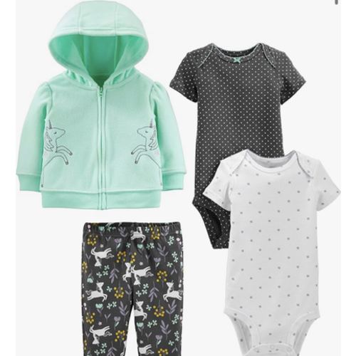 Simple Joys by Carter's Baby Girls 4-piece Jacket, Pant, and Bodysuit Set
