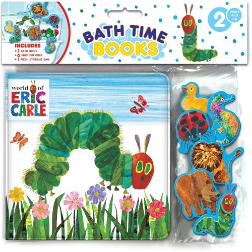 The World of Eric Carle Bath Time Books - Activity Books for kids, Bath book, 6 Padded suction cups, 1 Mesh bag