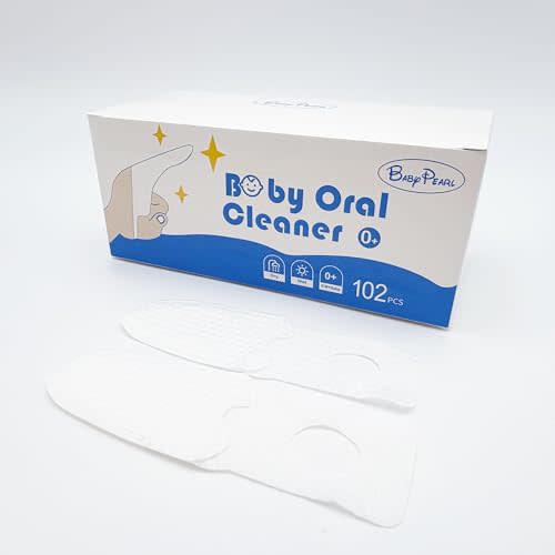 102PCS Disposable Tongue Cleaner, Newborn Finger Toothbrush, Soft Gauze Mouth Cleaner for Infant Gum & Teeth Care, Wet & Dry Oral Cleaning Wipes, 0–36 Months
