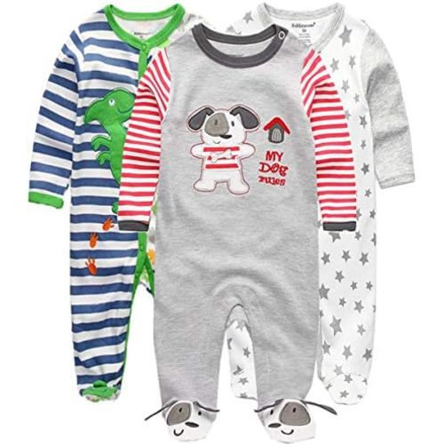Kiddiezoom Baby and Toddler Boys'Snug Fit Footed One-Piece Romper Jumpsuit Cotton Cotton Footed Outfit