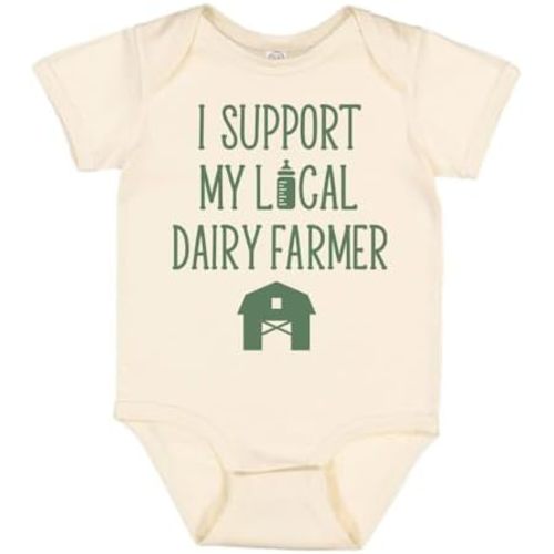 TATY Kids I Support My Local Dairy Farmer Baby Infant Bodysuit
