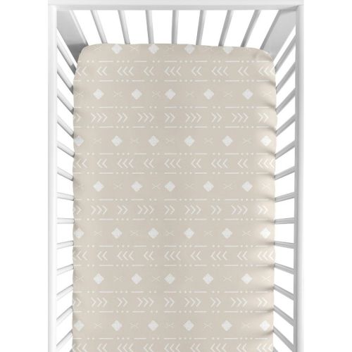 Sweet Jojo Designs Baby Fitted Crib Sheet Taupe and White