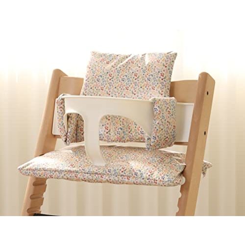 Gembebe Waterproof Cotton Cushion Set, Stokke Tripp Trapp Compatible, 100% Cotton, Flower Garden, 12.0x16.5 inches, 49.5 Counts