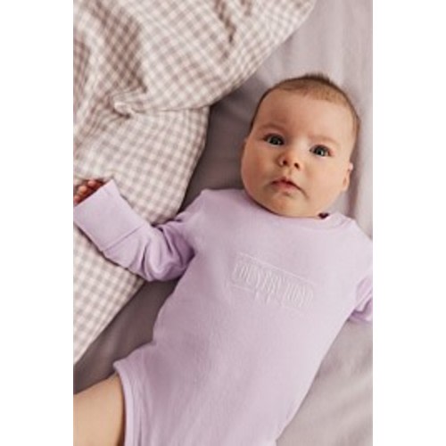 Lilac Cotton Heritage Long Sleeve Bodysuit - Jumpsuits & Bodysuits | Country Road