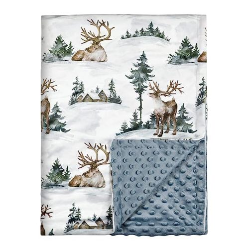 Baby Blankets for Boys and Girls, Deer Super Soft Nursery Minky Blanket for Newborn Baby, Double Layer with Dotted Backing, Essentials Receiving Bed Throw Blanket Crib Shower Gifts, 30 x 40 Inch
