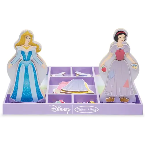 Melissa & Doug Disney Sleeping Beauty and Snow White Magnetic Dress-Up Wooden Doll Pretend Play Set (40+ pcs), Pretend Play & Preschool Toys for Kids Ages 3+