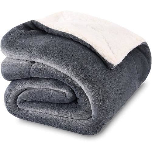 NANPIPER Baby Sherpa Blanket,Warm Toddler Throw Blanket,Soft Newborn Fleece Blanket for Winter (Grey,30x40 inches)