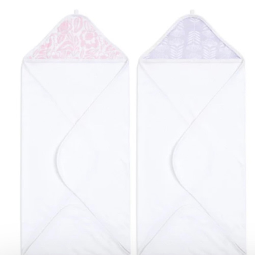 Purple & Pink Hooded Baby Towel 2pk | aden + anais