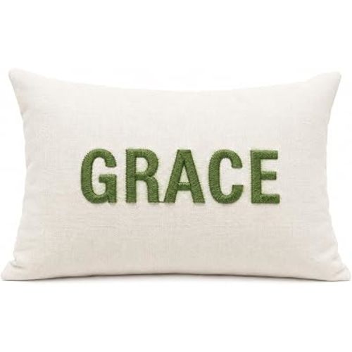 Custom Embroidered Name Pillow，Personalized Decorative Throw Pillows, Embroidery Gift for Couple, Customized 12x20 Bed Room Couch Accent Pillow Case Gifts for Kids Boys Girls (White)