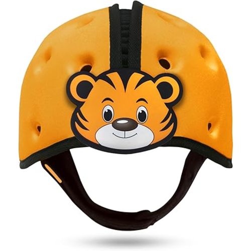 SafeheadBABY Soft Baby Head Protector Helmet for Crawling and Walking 7–24 Months – Ultra-Lightweight & Breathable Infant Safety Helmet That Grows with Your Baby (Head Circ. 40–52 cm) – Tiger Orange