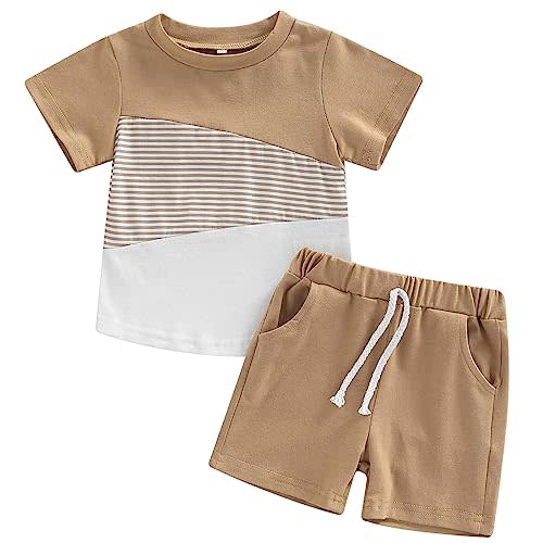 Mubineo Infant Toddler Baby Boy Summer T Shirt Shorts Outfits Short Sleeve Tee Tops Clothes Set
