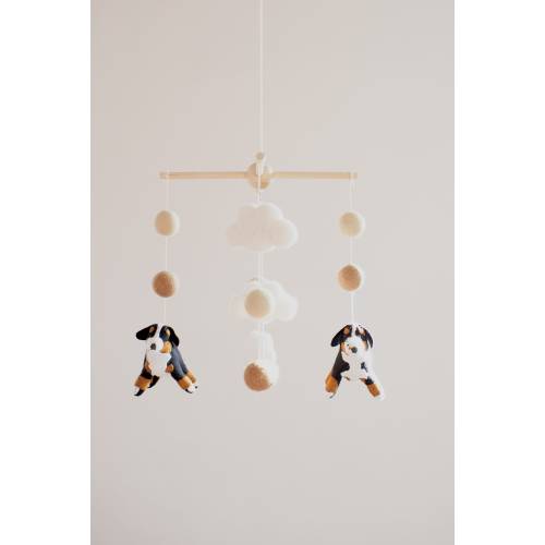 Bernese Mountain Dog Mobile: Handmade Wool Felt Nursery Decor