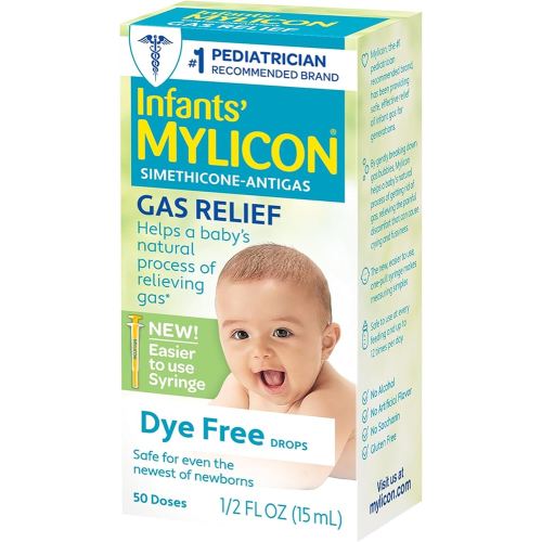 MYLICON Gas Relief Drops for Infants and Babies, Dye Free Formula, 0.5 Fluid Ounce