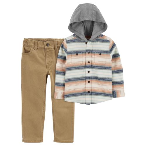 Toddler 2-Piece Flannel Pullover and Jeans Set - 4T - Style,Multi
