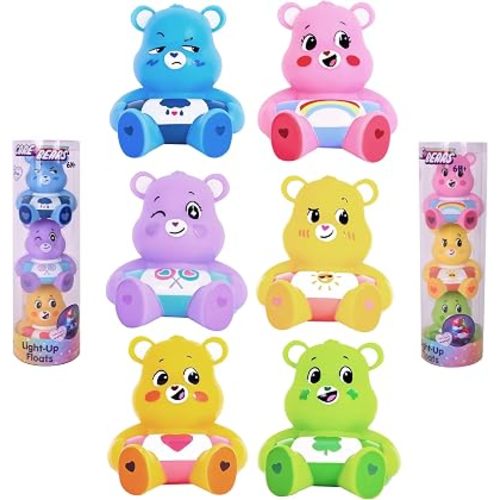 Care Bears Light Up Floats 3 Pack - Assorted Floating Water Toys for Babies & Toddlers - Bath Time, Sensory Bins, Water Tables & Year-Round Play, Ages 6M+, Styles May Vary