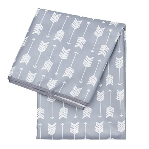 Bumkins Baby Splat Mat for Under High Chair, Babies Toddlers Eating Mess Mat, Waterproof Reusable Cloth for Arts and Crafts, Playtime Mat for Kids, Floors or Tables, Fabric 42inx42in, Gray Arrows