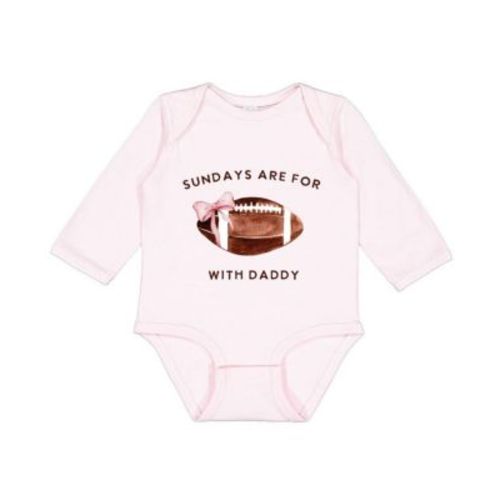 Baby Girls Football With Daddy Long Sleeve Bodysuit