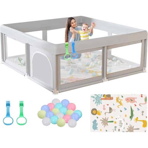 Baby Playpen 50"L x 50"W x 26"H Play Pens for Babies and Toddlers, Large Play Yards for Indoor & Outdoor