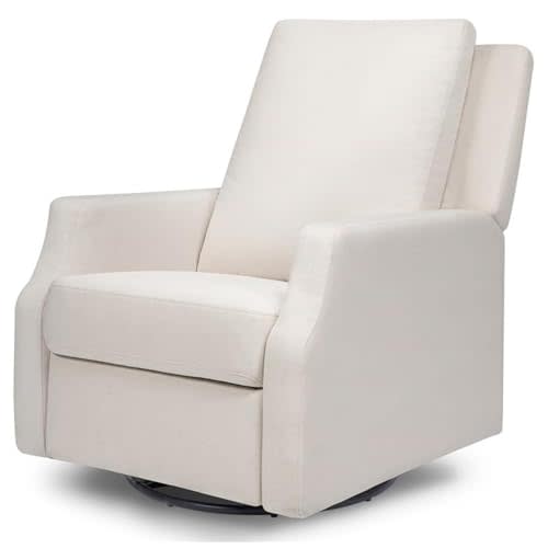 Namesake Crewe Nursery Glider Recliner w/ 360° Swivel, Performance Cream | GREENGUARD Certified Glider Rocking Chair for Nursery & Living Room - Manual Recline & Swivel Glide
