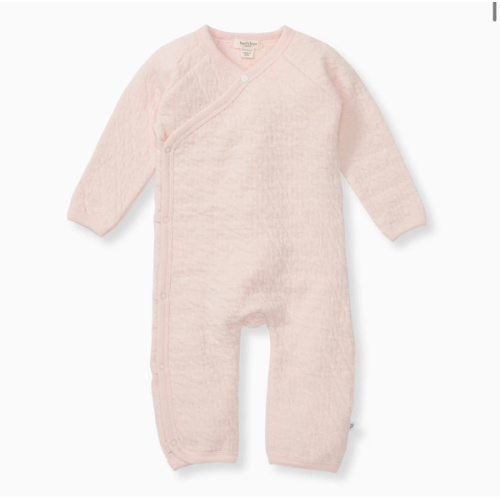 Organic Cotton Quilted Bee Wrap-Front Baby Jumpsuit - Ranunculus