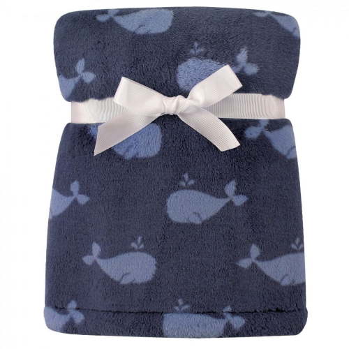 Hudson Baby Infant Boy Super Plush Blanket, Whale, One Size