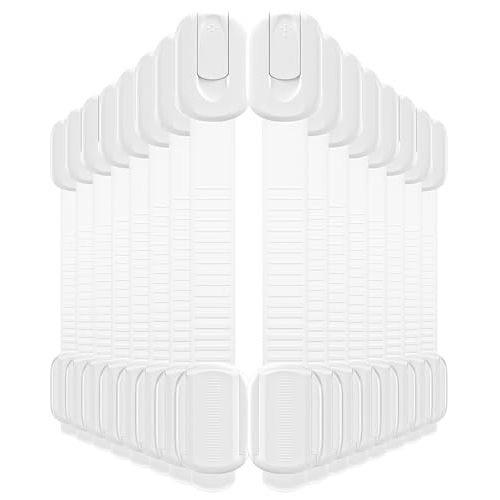 16 Pack Cabinet Locks Baby Proofing, Child Proof Cabinet Locks with 3M Adhesive - Easy Installation with Adjustable Straps, Multi-Purpose Child Safety Latches for Drawers Fridge Trash Cans Toilets