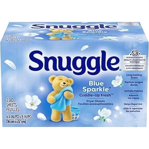 Snuggle Fabric Softener Dryer Sheets, Blue Sparkle, 230 Count