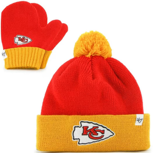 47 Kansas City Chiefs Red Bam Bam Knit Set Baby Knit Hat - 48024465
