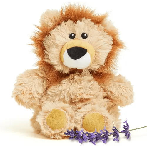 warmies Junior Microwavable & Weighted Stuffed Animals, Lion - Heated Stuffed Animal Plushie for Warmth & Comfort - Cute Soft Plush Toys for Adults & Children (Boys, Girls, Babies & Toddlers)