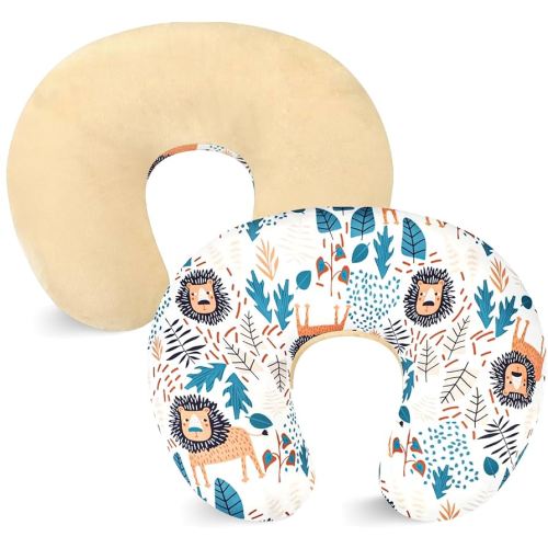 SWESEN Nursing Pillow Cover, 1 Pack Stretchy Slipcovers for Breastfeeding Pillows, Super Soft Removable Nursing Pillow Case for Baby Boy and Girls, Lion