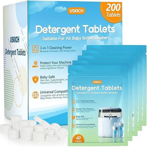 200Pcs Detergent Tablets for All Baby Bottle Washers