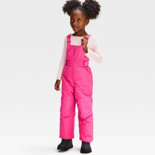 Toddler Girls' Solid Snow Bib - Cat & Jack™ Pink 5T