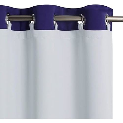 KGORGE Blackout Curtain Liners - Sun Light/Heat Blocking Liner Drapes, Blackout Lined for L 84" Drapes Hang with Rings/Tab (1 Pair, 50" Wide by 80" Length, Grayish White, Free Rings Included)