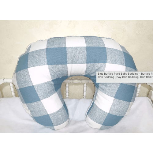 Blue Buffalo Plaid Nursing Pillow Cover