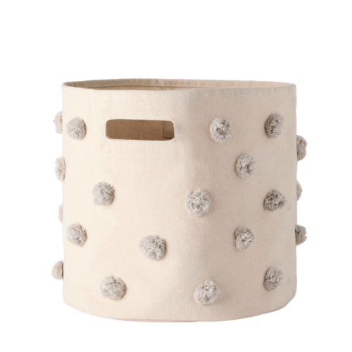 Pom Pom Basket - Bin in Grey