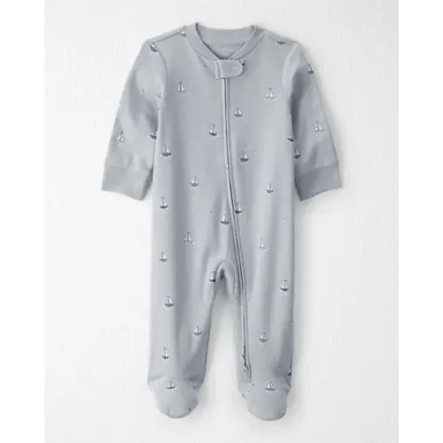 Baby Organic Cotton Sleep & Play Pajama in Sail Away - Little Planet (Size 3M)