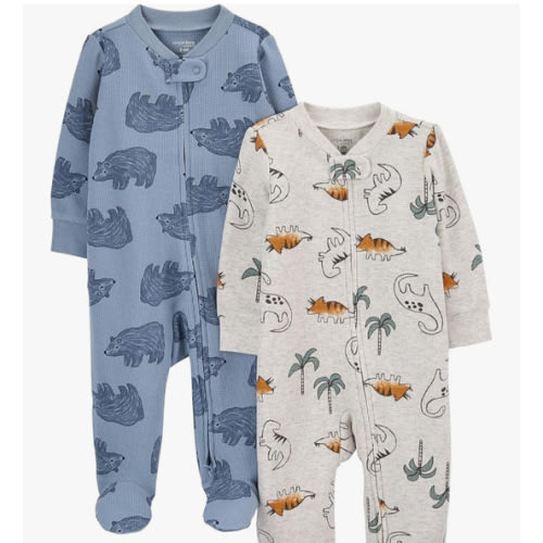 Simple Joys by Carter's baby-boys 2-pack 2-way Zip Cotton Footed Sleep and Play