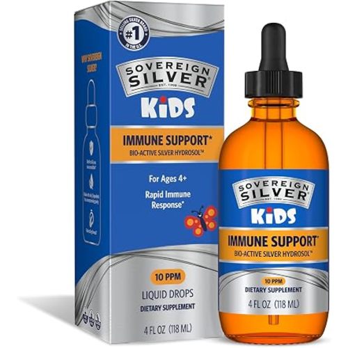 Sovereign Silver Kids Immune Support, Colloidal Silver, 4 fl oz (118 mL)